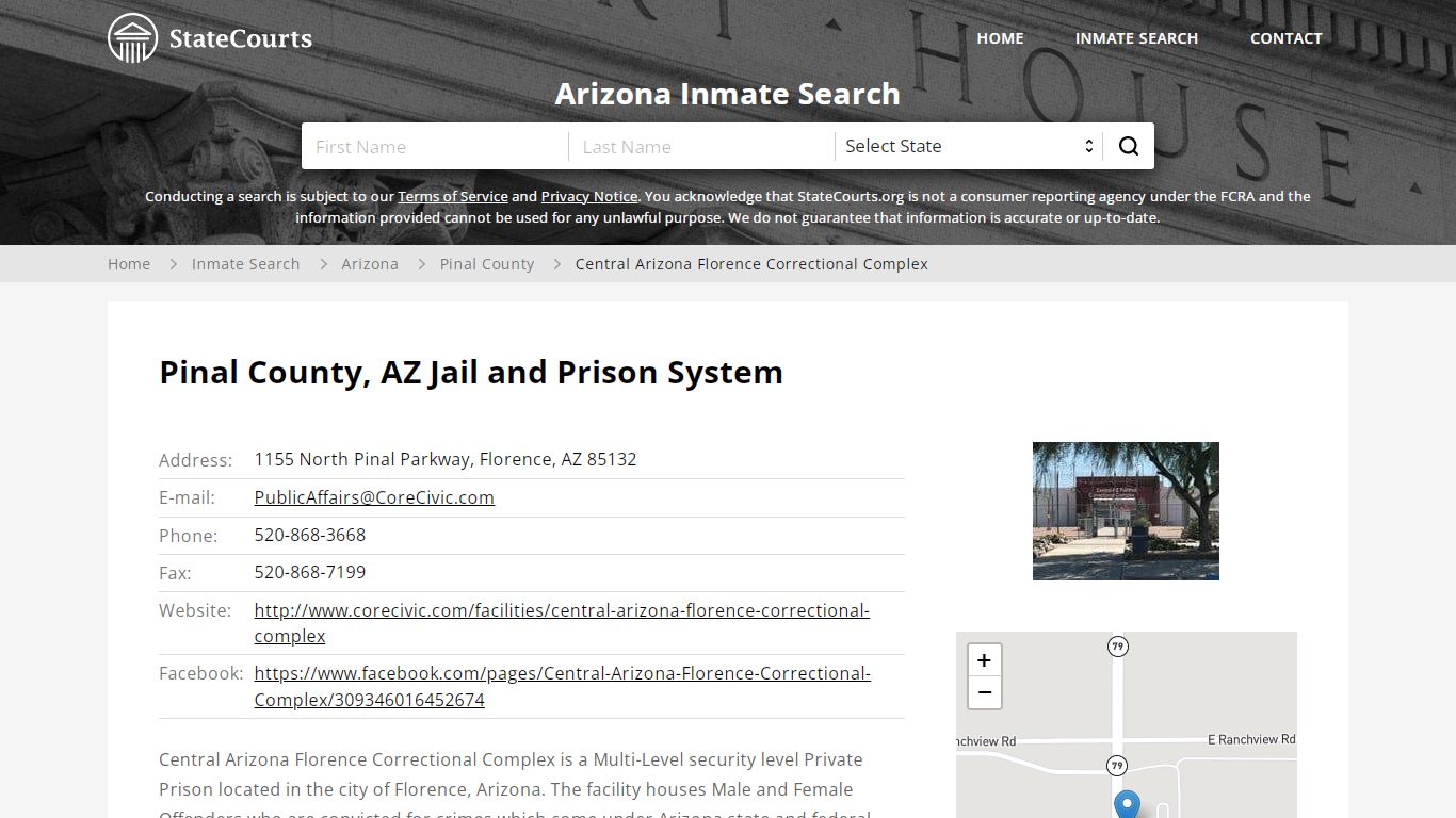 Central Arizona Florence Correctional Complex Inmate ...