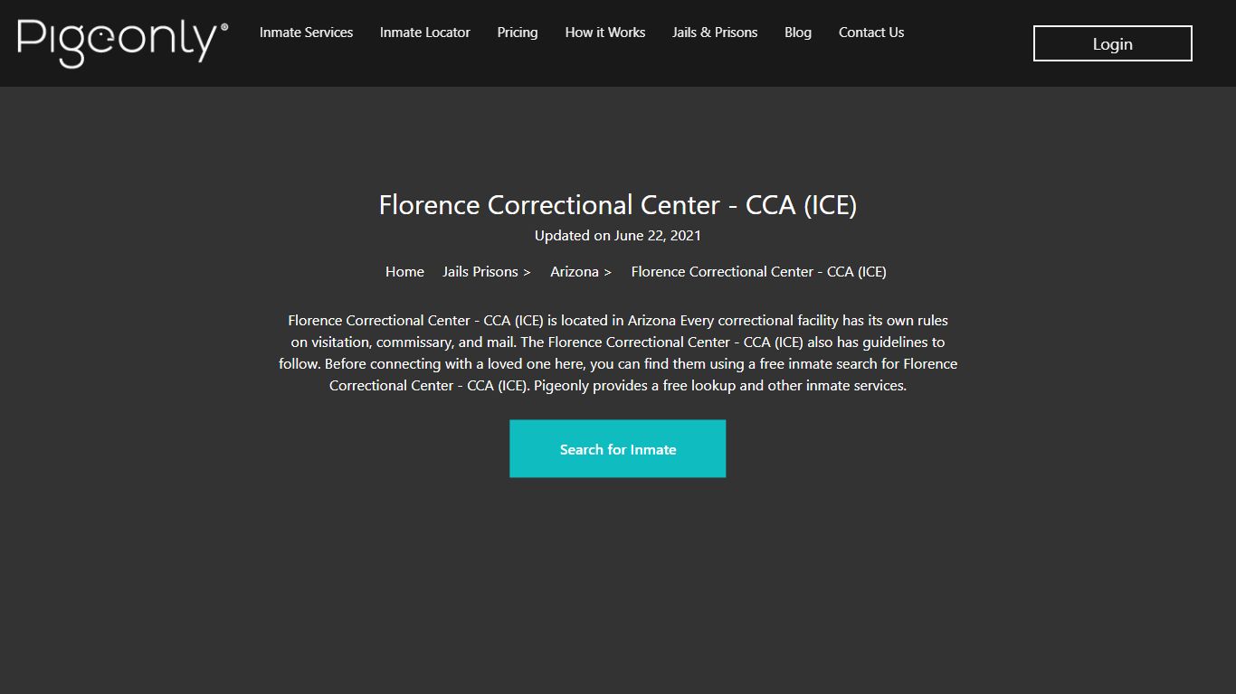 Florence Correctional Center - CCA (ICE) Inmate Search ...